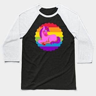 Pink vintage unicorn Baseball T-Shirt